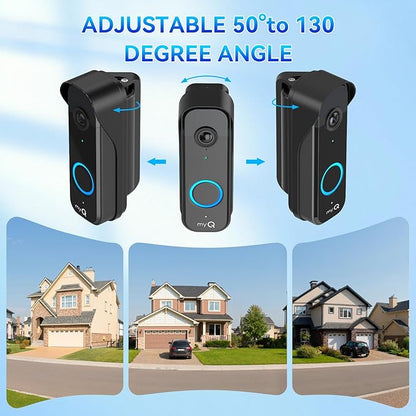 Power Adapter Kit for myQ Video Doorbell, 25FT/7.5M Weatherproof Charging Cable and Adjustable Swivel Doorbell Mount, Continuous Charging Your Doorbell, Compatible with Homes, Apartments - Black