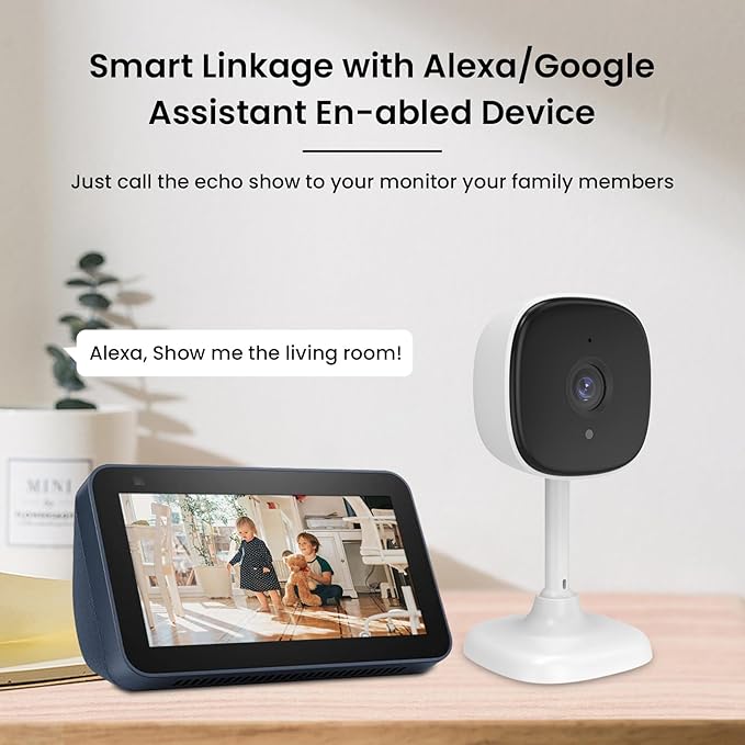 AMOROM 3 Pack Indoor Wired Security Camera, Works as a Baby Monitor & Pet Camera, Motion Detection, 2-Way Audio, Siren, Night Vision, Subscription-Free Local SD Card or Cloud Storage, 2.4GHz