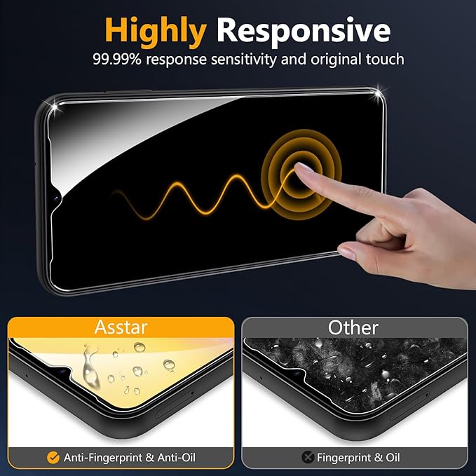 [2 Pack]Asstar for Privacy Screen Protector for Samsung Galaxy A15 5G 6.5",9H Shatterproof Tempered Glass Screen Protector for Samsung Galaxy A15 5G Case Friendly Accessories Military-Grade Protection