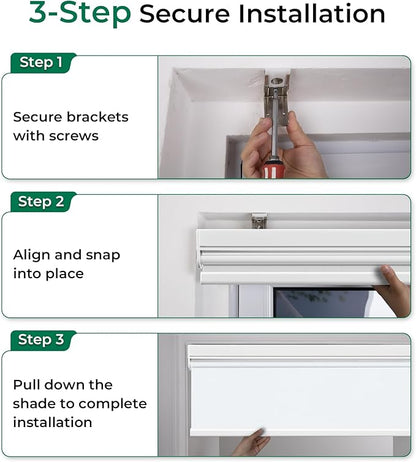 Allesin Smart Zigbee Roller Shades with Alexa Control, Blackout Motorized Blinds, No Hub Needed, Custom Sizes, Remote Included, (White, 23" W x 72" H)