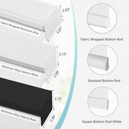 Aprilsmart Motorized Blinds with Remote,Light Filtering Motorized Roller Shades Work with Apple Homekit,Alexa,SmartThings,Google Home,Customize Blinds(Safari White-62)