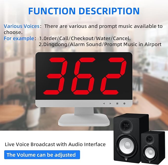 Nurse Call System,Wireless Caregiver Pager Calling System,1000ft, 6 Alert Emergency Call Button for Elderly with 1 Display Receiver for Medical Clinic Nurses Station Home Hospital