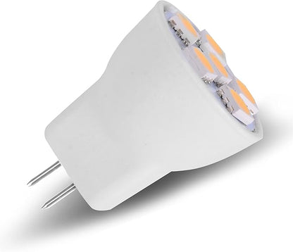 MR8 Light Bulb LED Replacement For Mini Halogen Recessed Lamps 12 Volt 1" Diameter GU4 RV Boat Camper Yacht Train Motor Home Interior Tiny House Ship Van Truck Sprinter Lighting - Cool White - 6 Pack