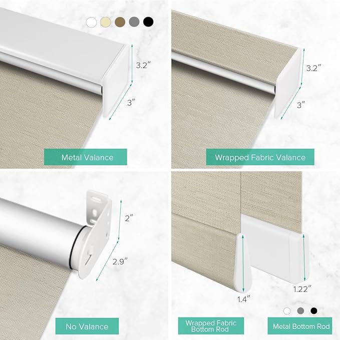 Motorized Roller Shades, 10O% Blackout Remote Control Custom Window Shades Compatible with Alexa Google Assistant via RF Hub, Rechargeable Electric Blinds for Windows (Texture Dark Coffee)