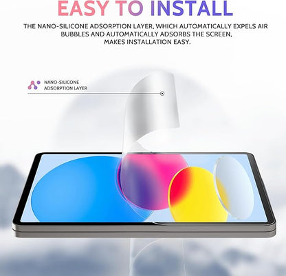 Peslv 2 Pack Like Paper Screen Protector for iPad 10th 2022 10.9" & iPad 11th A16 2025 11", Matte Anti Glare PET Film/Blue Light Filter Eye Protection Cover/Drawing & Writing Feel Like on Paper