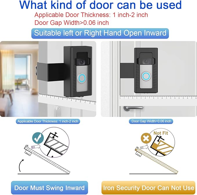 AOZTSUN Anti-Theft Adjustable Video Doorbell Mount Compatible with Ring/Blink Wireless Video Doorbell, Mounting Bracket Accessories for Houses, Apartments, Not for Security Door