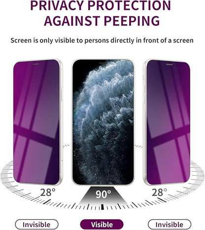 2 Pack Privacy Screen Protector for iPhone 11 Pro Max/Xs Max Tempered Glass 6.5'' Private Saver Anti-Spy Eye Protection Anti-Scratch Full Coverage No Bubble