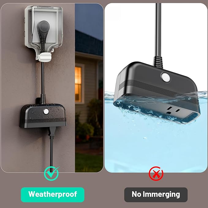 Power Failure Alarm WiFi, Outdoor Power Outage Alarm with App Alert & Loud 110dB, Smart Power Outlet Alarms for Freezer, Sump Pump, Auto Drip Irrigation, Greenhouse, Pond Pump