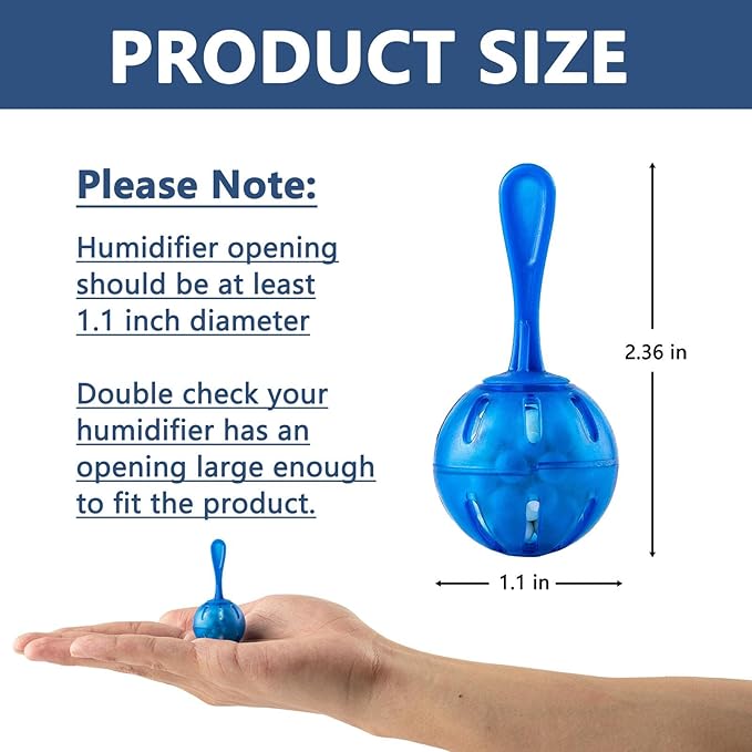 Humidifier Cleaner Ball, 10 Pack, Silver Ion Humidifier Tank Cleaner, Prevents Hard Water Build-up & Mold, Long-Lasting Water Purifier for All-Season Use, Fits Most Humidifiers, Fish Tanks & Vases