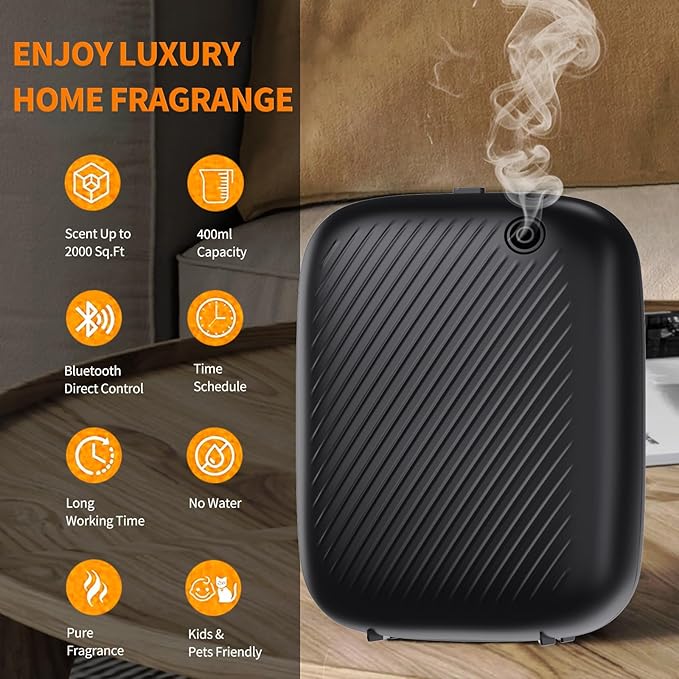 Smart Scent Air Machine Pro for Home, Waterless Essential Oil Diffuser, 400ML Diffuser with 100ML Roy Tranquility Essential Oil for Large Room and Commercial Use, Cover Up to 2000 Sq.Ft