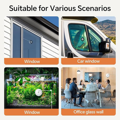 3MP 2K Window Camera for Home Security, Indoor Camera with Outdoor View, Full-Color Night Vision, Human & Vehicle Detection, 24/7 Recording, Easy to Install