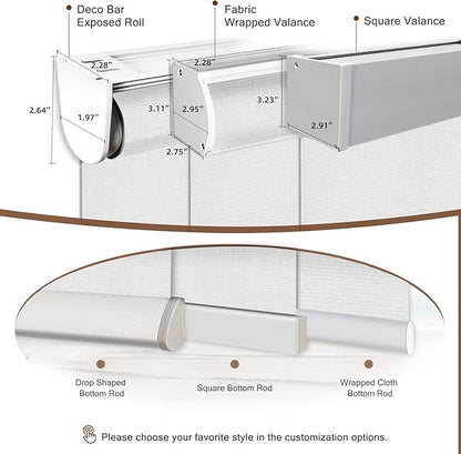 Motorized Blinds Roller Shade with Remote: Canisteo Automatic Smart Blind for Windows 100% Blackout, Electric Blinds Compatible with Alexa/Google Home/Apple Homekit, Customized Size, Cozy White