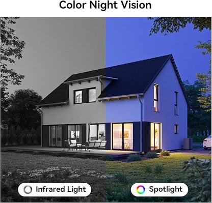 Dual Lens Indoor Security Camera - 2.4G WiFi, 360° PTZ Waterproof Camera, Battery Operated Camera for Home Indoor Seguridad Surveillance