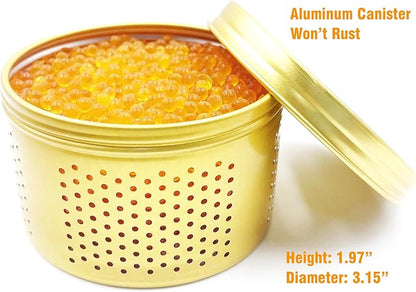 Gun Safe Dehumidifier, Moisture Absorber, 200g Small Silica Gel Desiccant Canister for Gun Cabinets & Safes, Aluminum Shell, Reusable