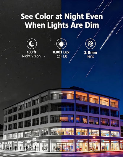 DS-2CD1367G2H-LIUF 6MP Color-Vu Full Color Night Vision POE Turret Camera, 2.8mm Lens, IP67 Outdoor, 120dB WDR, Built in Mic, Support Human & Vehicle Detection, Work with Ⲏіkconnect, Guarding Vision
