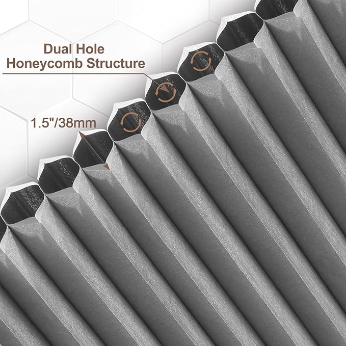 Godark Motorized Blackout Cellular Shades Compatible with Alexa/Google Home Electric Blinds Smart Honeycomb Shades for Windows Automatic Blinds with Remote Custom Size-Light Grey