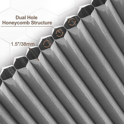 Godark Motorized Blackout Cellular Shades Compatible with Alexa/Google Home Electric Blinds Smart Honeycomb Shades for Windows Automatic Blinds with Remote Custom Size-Light Grey