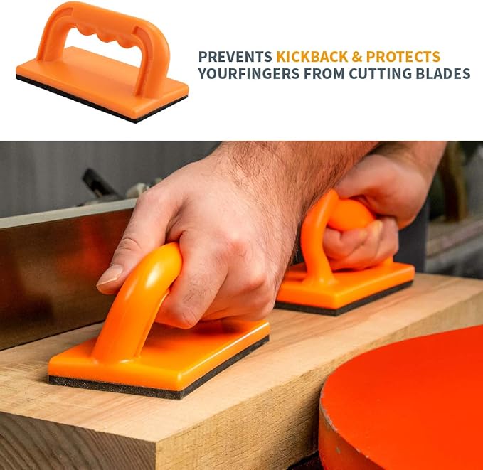 POWERTEC Push Block & Push Stick Fits Table Saw, Router Table, Band Saw & Jointer, Ergonomic Handles, Max Grip, Wood Pusher Reduces Kickback & Increases Safety for Wood working Accessories. 5PK(71009)