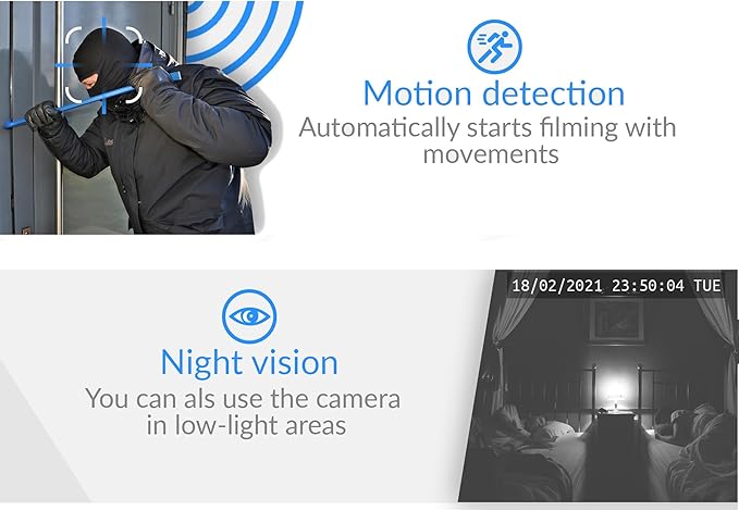 KUUS. 0.9 inch Hidden Camera, Micro Spy Camera, Small Camera, Hidden Cameras for Home. Miniature Train spy cam. Night Vision Motion Detection | Includes 32GB TF Card! | NO APP! No Wi-Fi C1PRO