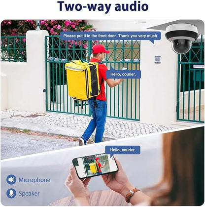 Anpviz 4MP PoE PTZ IP Camera, 4X Optical Zoom, Perimeter Protection, Human Vehicle Detection, 4MP@30fps, Dome Wired Security Camera with Audio, 350° Pan 90° Tilt, Card Slot, WDR, PTZIP204WX4IR-SU