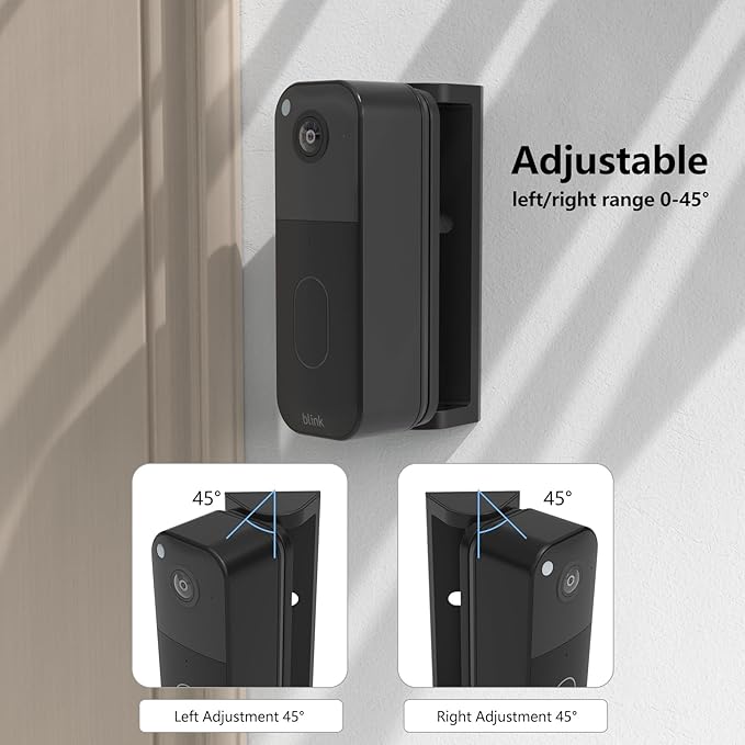 Angle Mount for Blink Video Doorbell (newest model), Doorbell Camera Holder for Blink Doorbell 2nd Gen, Wall Plate Wall Mounting Kit Bracket Corner Mount Accessory Stand for Blink Video Doorbell 2nd