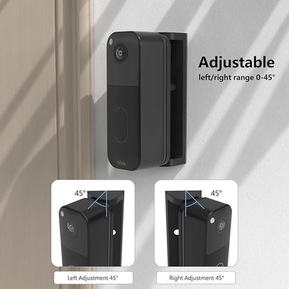 Angle Mount for Blink Video Doorbell (newest model), Doorbell Camera Holder for Blink Doorbell 2nd Gen, Wall Plate Wall Mounting Kit Bracket Corner Mount Accessory Stand for Blink Video Doorbell 2nd