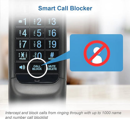 VTECH VS122-16 Retro-Design Cordless Phone: Bluetooth Connect to Cell, Call Blocker, Answering System, Full-Duplex Speakerphone