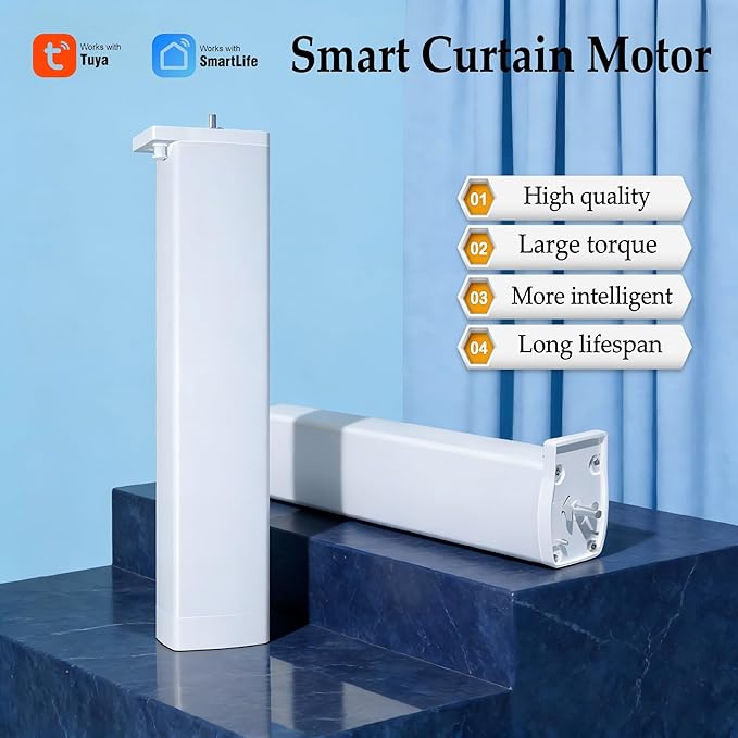 Zigbee Motor with Plug for Smart Curtain Track System, Automatic Ceiling Curtain Opener, Motorized Curtains with App, Voice, Compatible with Alexa,Google and Siri, Zigbee Gateway Required