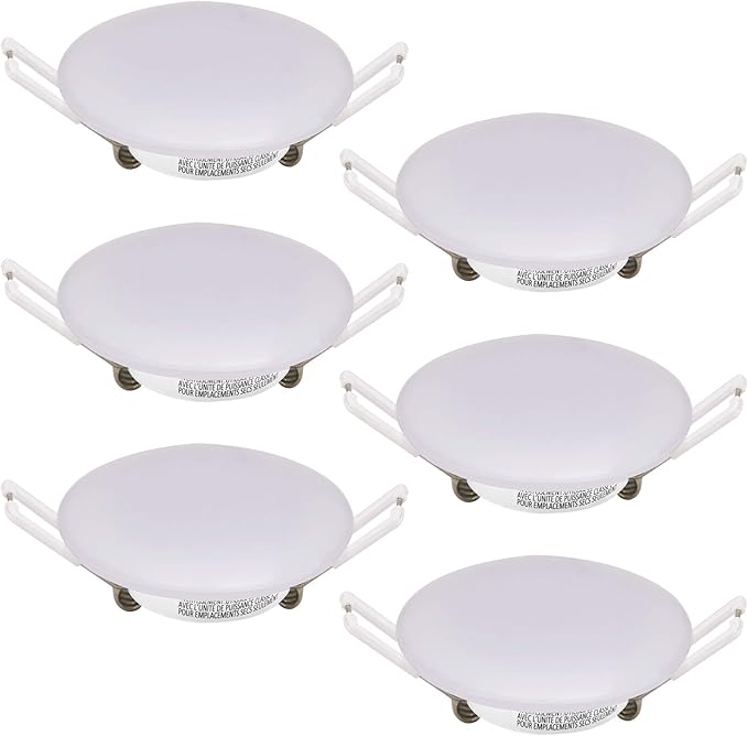 12V LED Puck Light, 6 Packs 3inch Recessed Mount Ceiling Dome Light, 4000K Cool White Soft Light Under Cabinet Light, 12V Interior Light for RV, Camper, Caravan, Boat, Motorhome