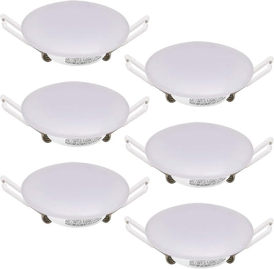 12V LED Puck Light, 6 Packs 3inch Recessed Mount Ceiling Dome Light, 4000K Cool White Soft Light Under Cabinet Light, 12V Interior Light for RV, Camper, Caravan, Boat, Motorhome