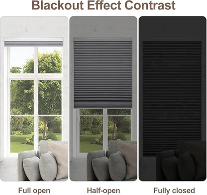 Godark Motorized Blackout Cellular Shades Compatible with Alexa/Google Home Electric Blinds Smart Honeycomb Shades for Windows Automatic Blinds with Remote Custom Size-Light Grey