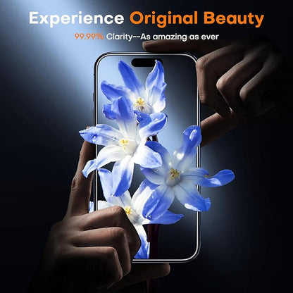 TOCOL for iPhone 15 Pro Privacy Screen Protector 9H+ Hardness Tempered Glass Full Coverage Screen Protector Easy Installation 2 Pack