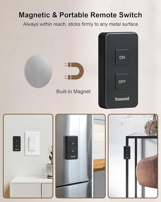 Remote Control Outlet with Portable Magnetic Switch