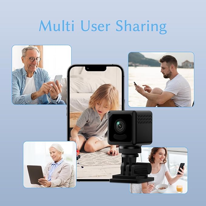 Home Security Camera, 4K HD Mini WiFi Portable Nanny Cam with AI Motion Detection & Night Vision Tiny Cameras for Home Pet Baby Office Indoor Outdoor