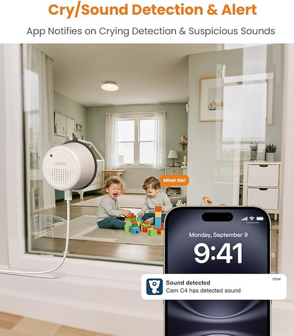 litokam Window Cameras for Home Security, 2.4GHz & 5GHz Indoor Window Camera with Al Color Night Vision, Person/Motion/Sound Detection & Real-Time Alerts, 24/7 Recording, 104° View Angle