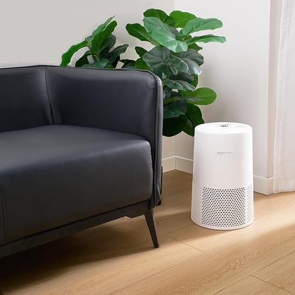 Amazon Basics Air Purifier for Home and Office, With Activated Carbon, 3 Speeds, Timer, Sleep Mode (32db), Energy Star Certificate, Covers Up to 1067 Sq ft, White