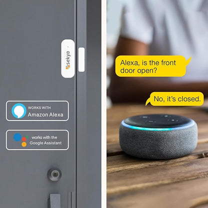 (4 Qty) Smart WiFi Door & Window Sensor for Home| No Hub Required | Free App Alert, Works with Tuya Smart Life Devices, Compatible with Alexa, Google Home, Siri (No Siren but Phone Notification)