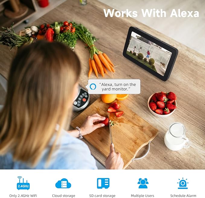 virtavo Security Cameras Wireless Outdoor, Battery Powered Starlight Color Night Vision Weatherproof, Surveillance WiFi Home Camera Outside, AI Motion Detection, Compatible with Alexa
