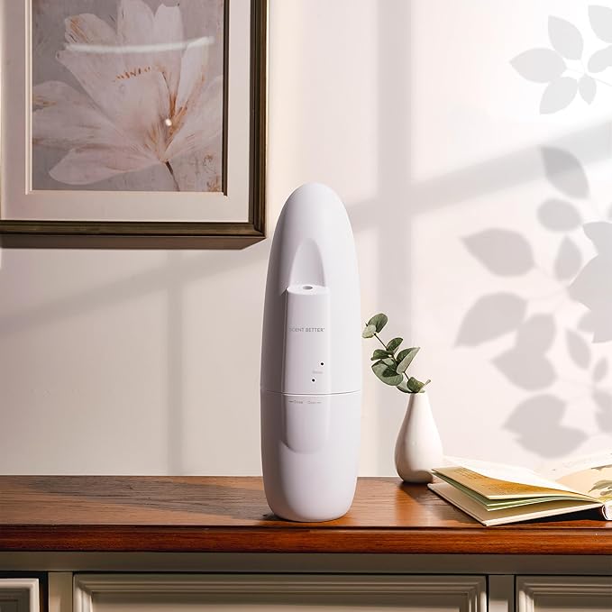 Scent Better Plug in Essential Oil Waterless Diffuser for Home, Hotel, Spa, Office with 500 sq ft Coverage - Includes Free Linen Breeze (White)