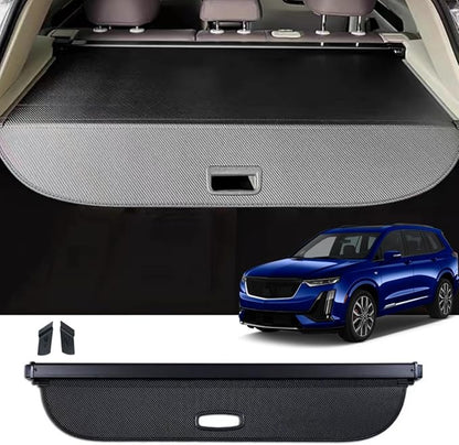 Retractable Cargo Cover Compatible with Cadillac XT6 2019-2025 Rear Privacy Screen Car Storage Trunk Luggage Tonneau Security Shade Protector Anti Theft Shield (Carbon Fiber Style)