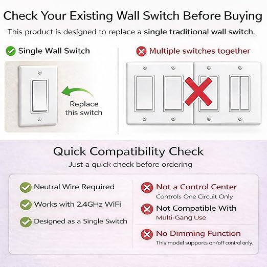 LANBON Smart Light Switch,1/2/3 Gang,3 Way for Whole House, LCD Magic Panel by WiFi Mesh Never be Offline, 2.4G Wi-Fi Smart Switch Compatible with Alexa&Google Home, Neutral Wire Required,L8-HS-Black