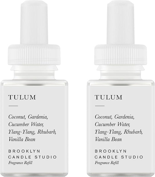 Pura & Brooklyn Candle Studio Home Scent Refill - Smart Home Air Diffuser - Long-Lasting Luxury Fragrance per Refill - Home Essential - Clean & Safe Diffuser Fragrance - 2 Pack, Tulum