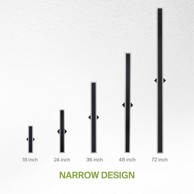 ASD LED 24" Long Wall Mount Light Fixture, Outdoor & Indoor Linear Sconce | 3CCT, Dimmable, Waterproof, Anti-Rust, ETL Listed | 24W 2000LM 3000-5000K 100-277V | Exterior Porch Lighting | Black