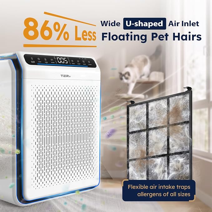 Pet Air Purifier for Home Large Room with Washable Screen Filter, AP03