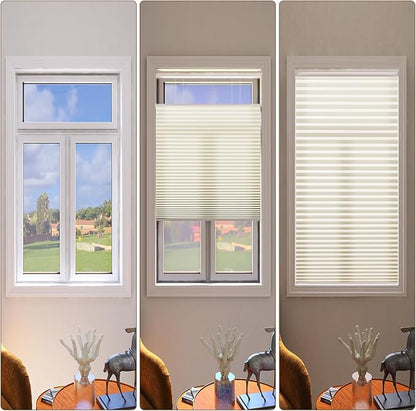 LEXEN Smart Top Down Bottom Up Honeycomb Shades - WiFi Enabled Motorized Cellular Blinds Compatible with Alexa/Google Home Double Cellular Fabric Light Filtering Insulated Custom Sizes-Brown