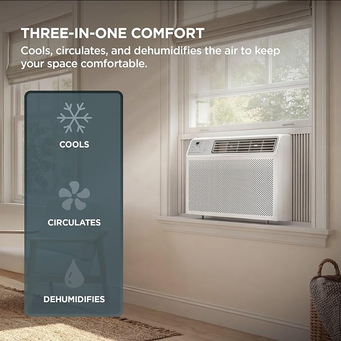 TCL 14000 BTU Smart Window Air Conditioner, Best Compact Energy Efficient AC Unit, Fan & Dehumidifier for Rooms Up To 700 Sq. Ft., Remote Control, Works with Alexa, Google Assistant & TCL Home App