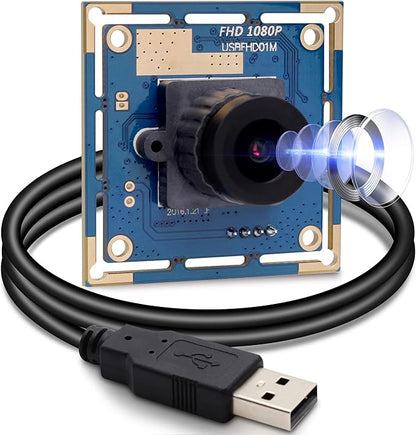 SVPRO 1080P HD USB Camera Module with 2.1mm Lens, 2MP OV2710 CMOS Board Camera, 30fps/720P 60fps/VGA 100fps High Frame Rate Machine Vision Cam USB Plug and Play for Windows Linux MacOS Android