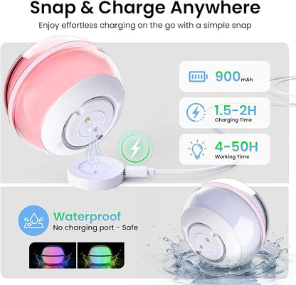 LOFTEK Sphere Night Light,Magnetic Rechargeable,Color Change Ambient Light | Stepless Dimming, Auto Timer, Decorative Mood Light, Hangable, IP65 Waterproof for Indoor Outdoor use, Gift