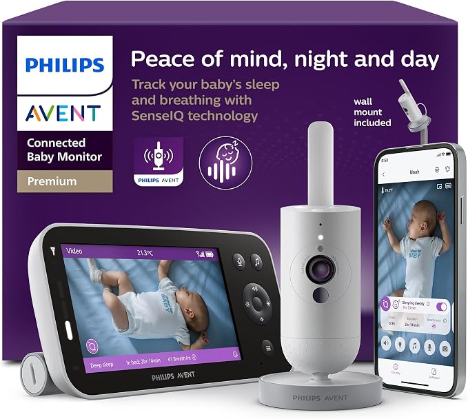 Philips Avent Premium Connected Baby Monitor, 1080p Camera, 5" HD Screen