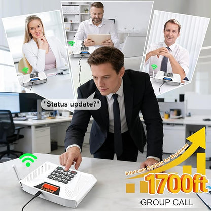 60L Intercoms Wireless for Home, 1700ft 2026 Wireless Intercom System with Full Duplex & Group Call, Hands Free Two Way Real Time Home Intercom for Elderly, Kids & Office (2 Pack)